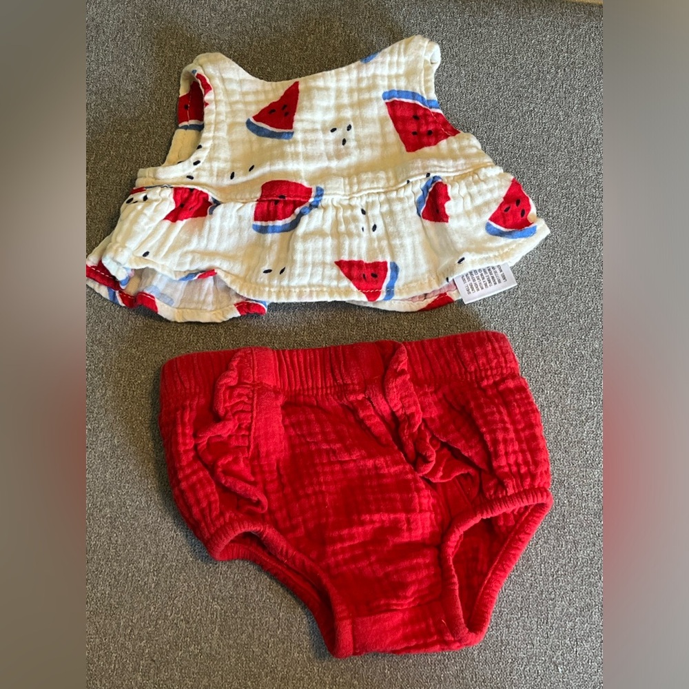 Cat & Jack Girl's Newborn Watermelon Tank Top Two Piece Summer Outfit